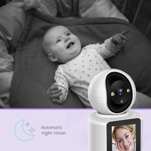 Intelligenter kabelloser Babyphone mit Nachtsicht und Zwei-Wege-Video- und Audioverbindung.