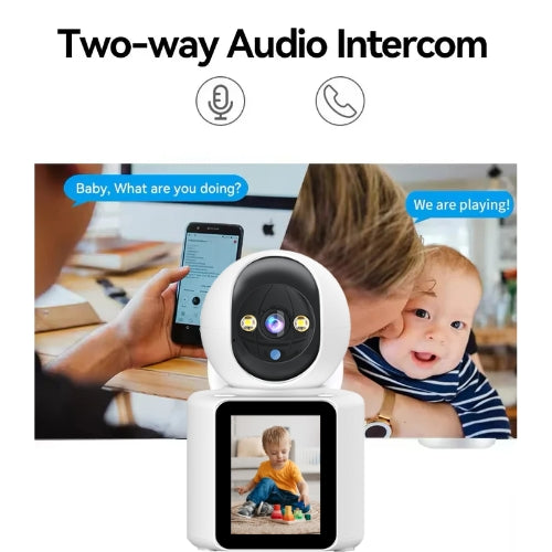 Intelligenter kabelloser Babyphone mit Nachtsicht und Zwei-Wege-Video- und Audioverbindung.