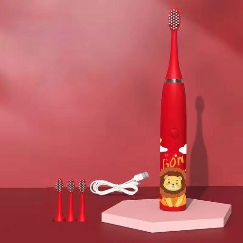 Elektrische Kinderzahnbürste mit integriertem Timer und 4 Ersatzbürstenköpfen