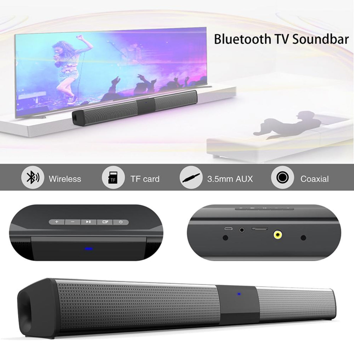 SonicLine 4.0 Bluetooth Soundbar – 55 cm, 4 Lautsprecher, Surround Sound
