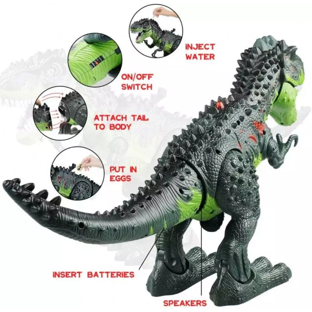 Ein feuerspeiender Dinosaurier-Roboter