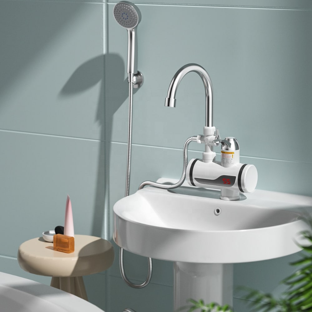 Wasserhahn und Dusche mit eingebauter Heizung