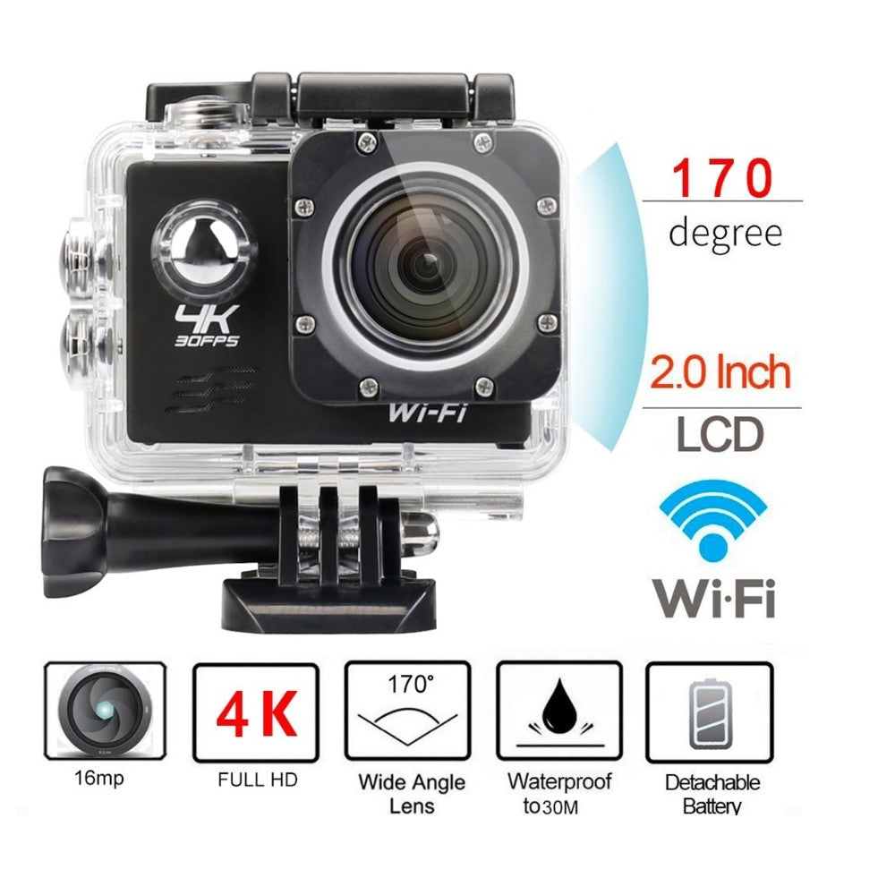 4K Ultra HD Action Kamera, wasserdicht, WiFi