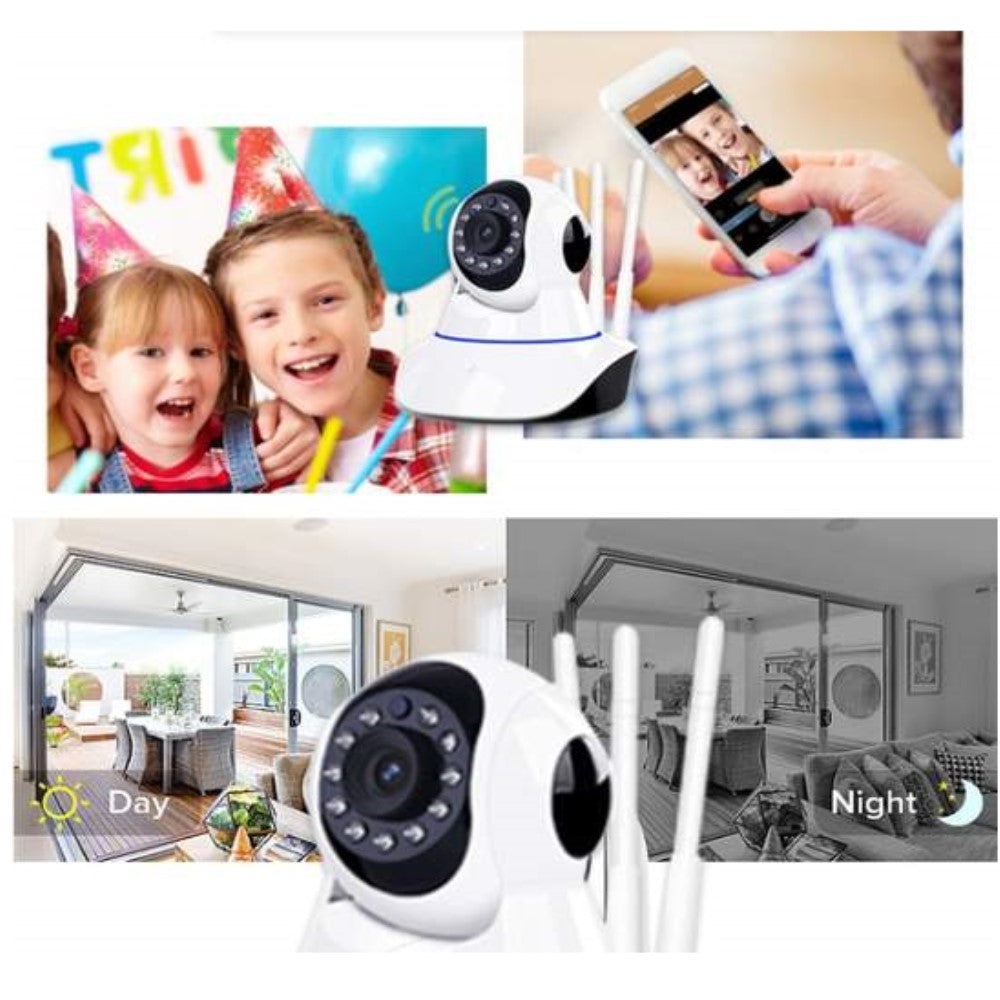 Kabellose 360°-drehkamera mit ton und nachtaufnahme