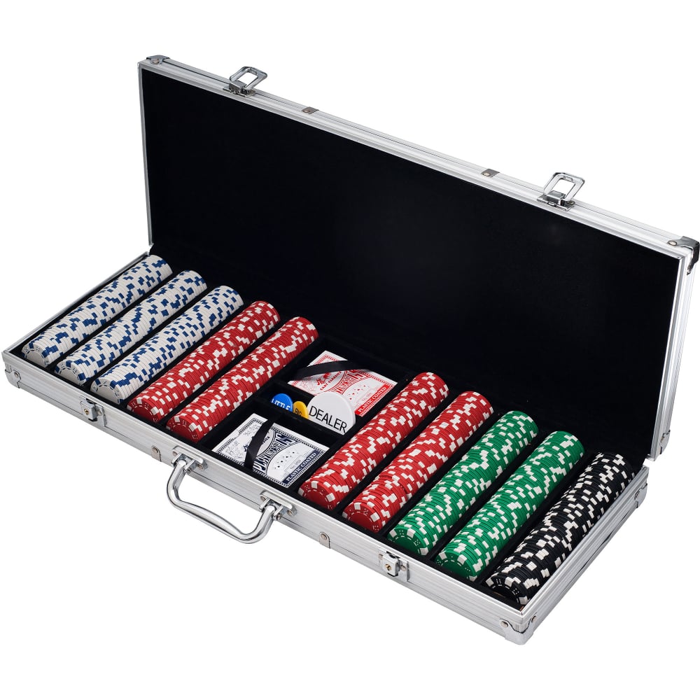 Pokerset mit 500 Chips in einem Aluminiumkoffer