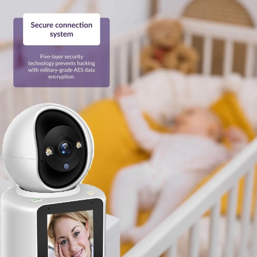 Intelligenter kabelloser Babyphone mit Nachtsicht und Zwei-Wege-Video- und Audioverbindung.