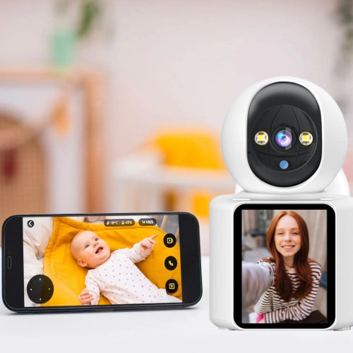 Intelligenter kabelloser Babyphone mit Nachtsicht und Zwei-Wege-Video- und Audioverbindung.