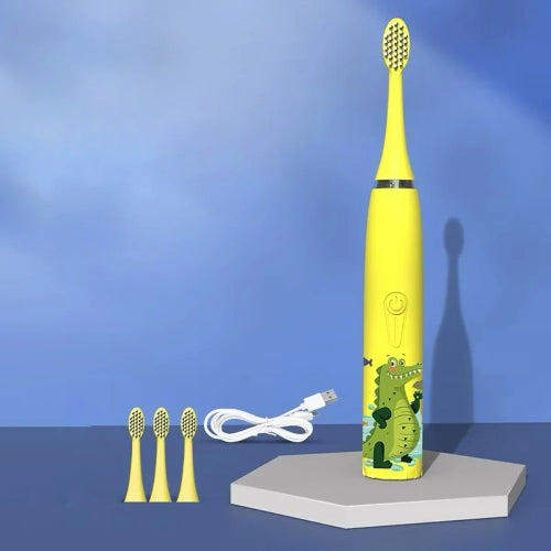 Elektrische Kinderzahnbürste mit integriertem Timer und 4 Ersatzbürstenköpfen