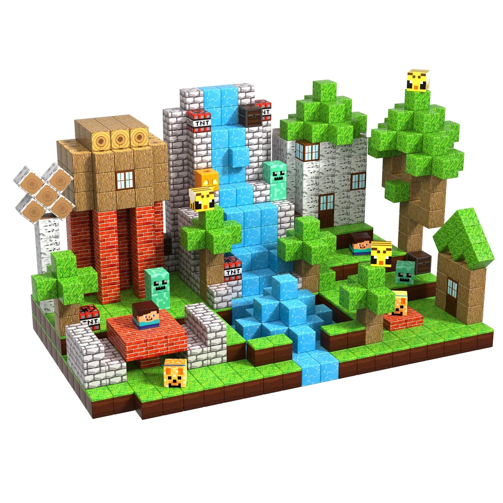 MAGNECRAFT Magnetic Blocks FOREST LIFE – 100 Stk. magnetische Bauklötze STEM-Spielzeug für Kinder ab 3 Jahren