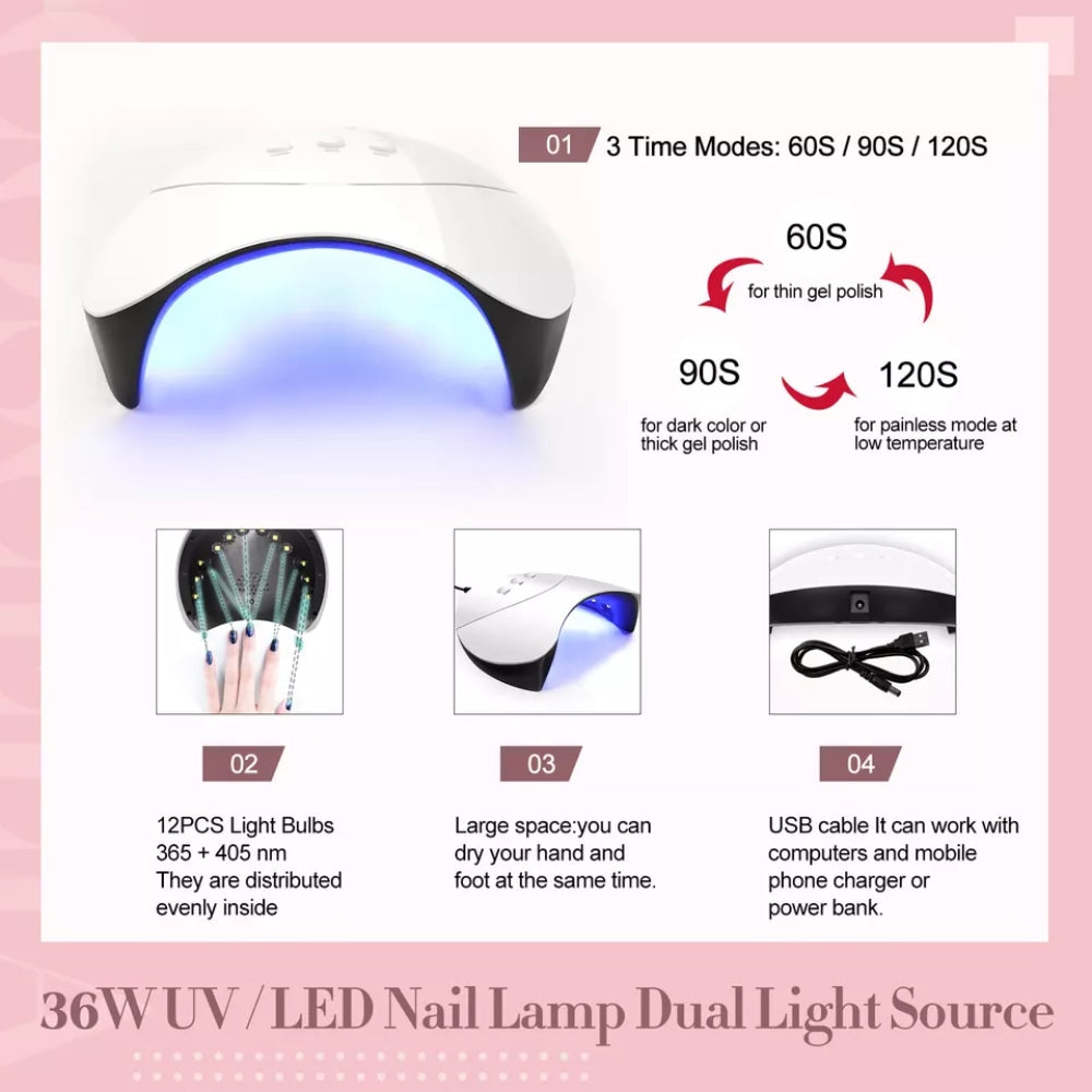 Maniküre-Set + UV/LED-Lampe